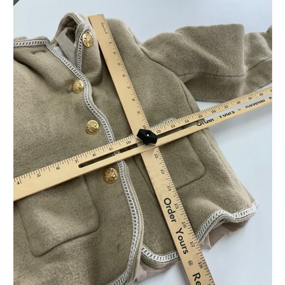 Dunst Jacket Womens X Small Beige Tweed Boucle Gold Button Blazer Wool - Picture 8 of 11